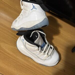 Jordan Kids White and Blue Sneakers
